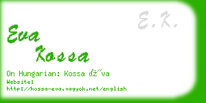 eva kossa business card